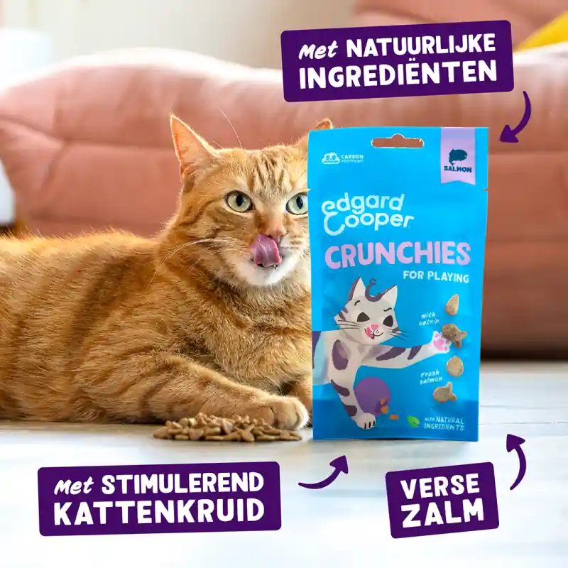 Edgard & Cooper Kattensnack Crunchies Zalm Koop Online