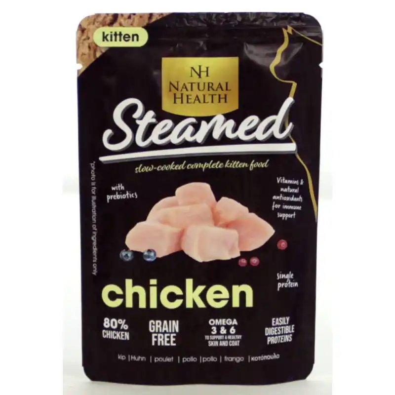 Natural Health Cat Steamed Kitten Chicken 85gr Speciale Aanbieding