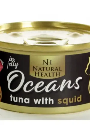 Beperkte Voorraad Natural Health Cat Oceans Tuna & Squid 85gr