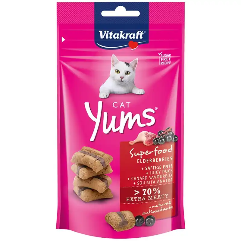 Flitsaanbieding Vitakraft Kat Cat Yums Superfood Vlierbessen 40 gram