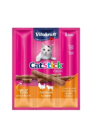 Beperkte Voorraad Vitakraft Kat Cat Stick Kalkoen & Lam 3stk