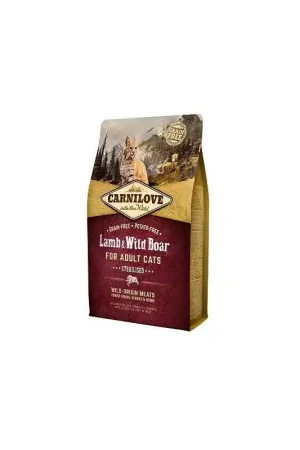 Brit Carnilove Lam en Wildzwijn voor gesteriliseerde katten 2 kg Gratis Retour