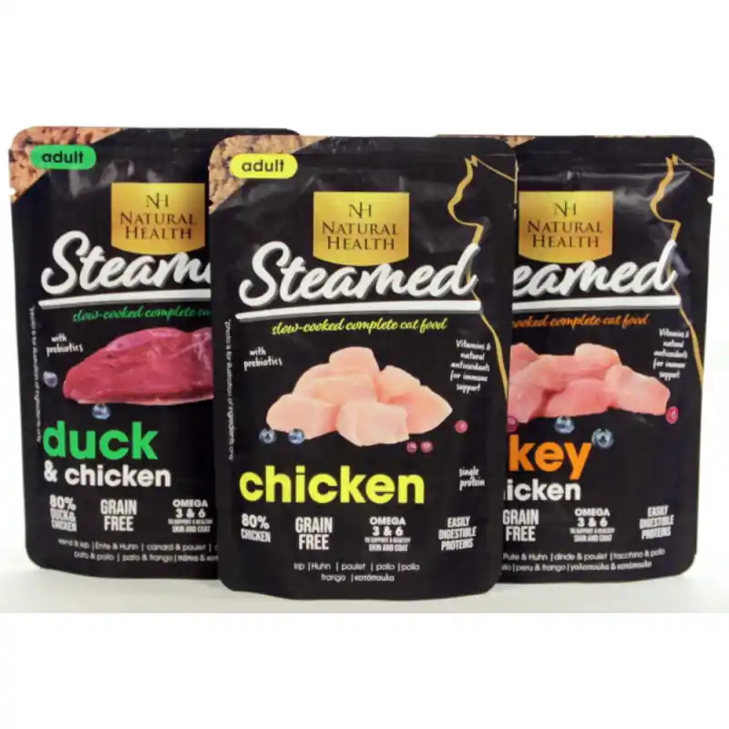 Beperkte Voorraad Natural Health Cat Steamed Multipack Poultry 12X85 Gram