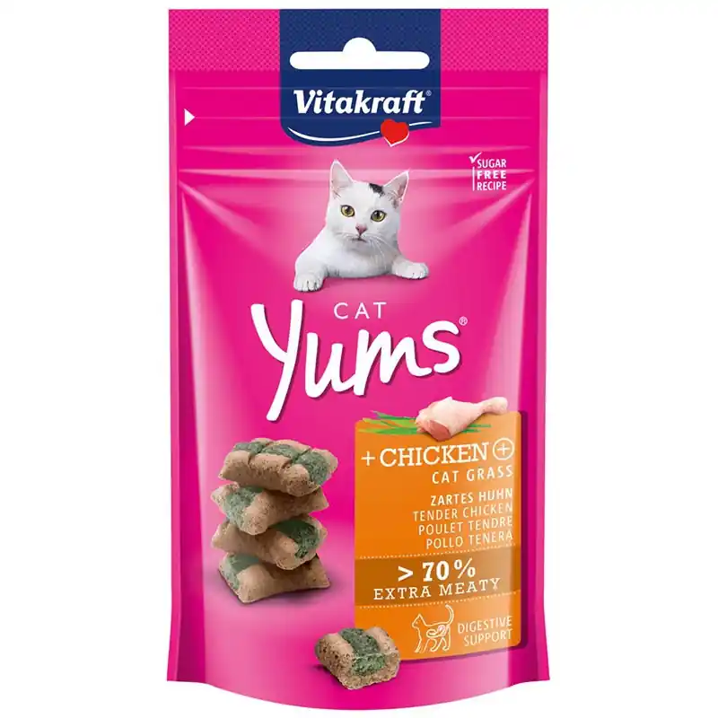 Vitakraft Cat Yums Kip en kattengras - kattensnoepjes Koopje