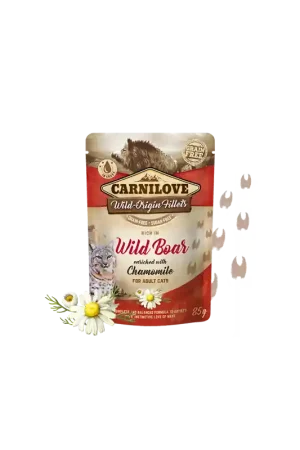 Meest Verkocht Brit Carnilove Cat Pouch Wild Boar & Chamolmile 85 Gram