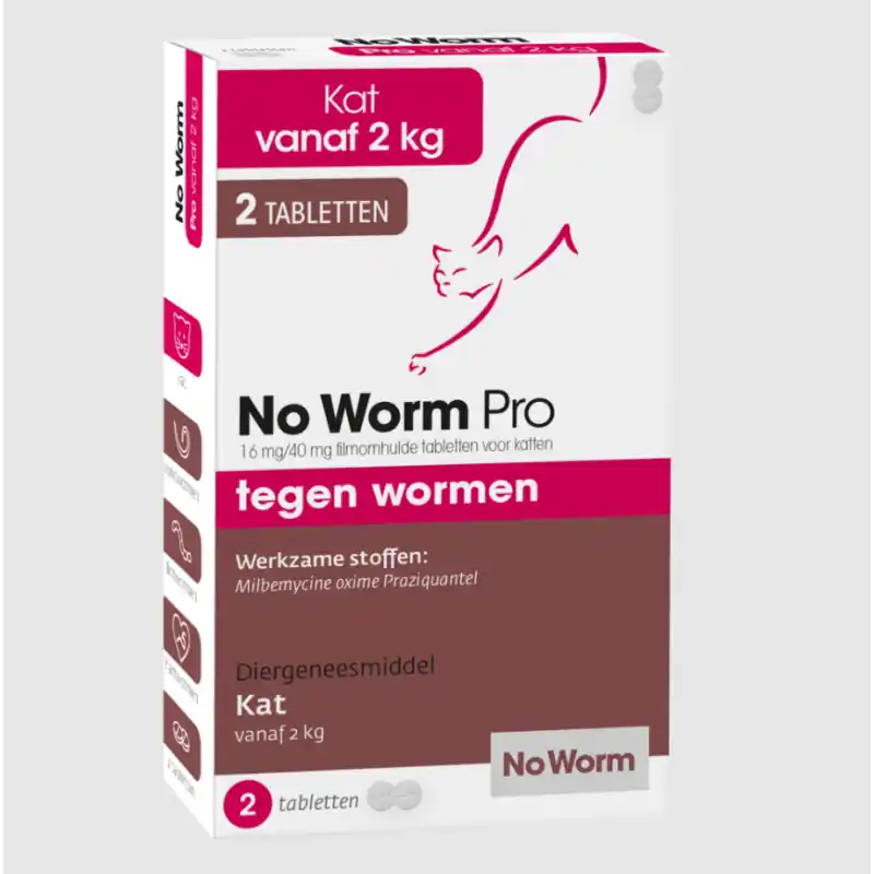 Superprijs No Worm Pro Kat 2 Tabletten