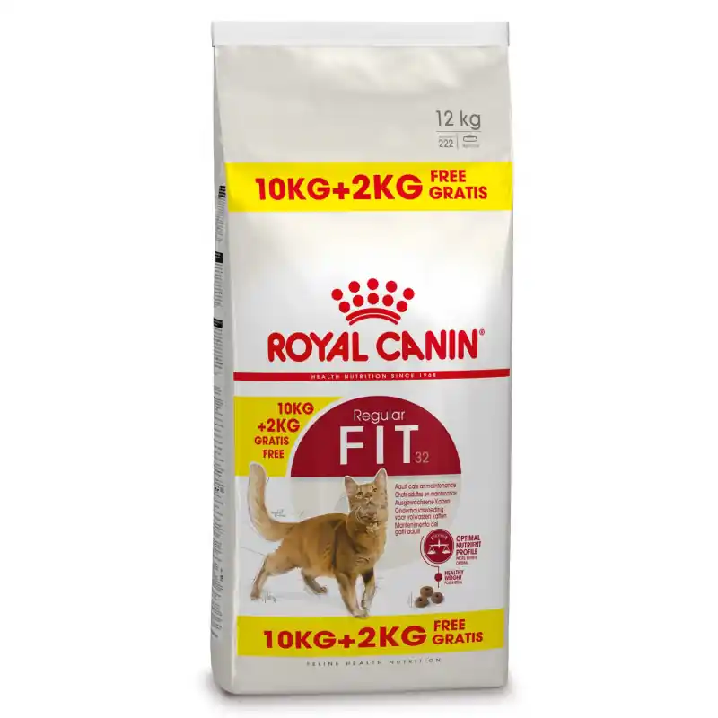 Royal Canin Bonusbag Fit 32 10 + 2 kg GRATIS Laatste Versie