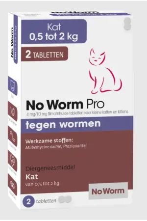 No Worm Pro Kitten/ kat 2 Tabletten Bestel Nu