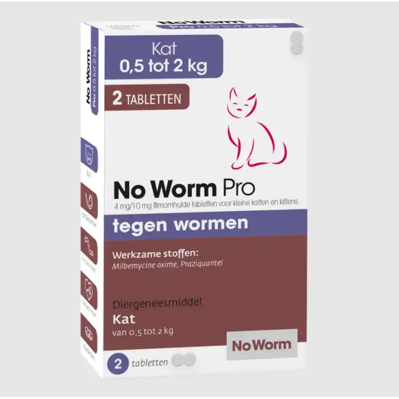 No Worm Pro Kitten/ kat 2 Tabletten Bestel Nu