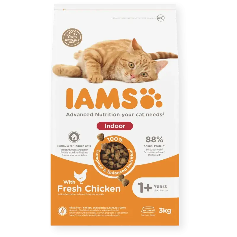 IAMS Volwassen Kattenvoer Indoor Kip - 3 kg Populair