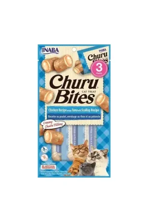 Laatste Versie Inaba Churu Bites Tonijn met Sint-jakobsschelp 3x10 GR