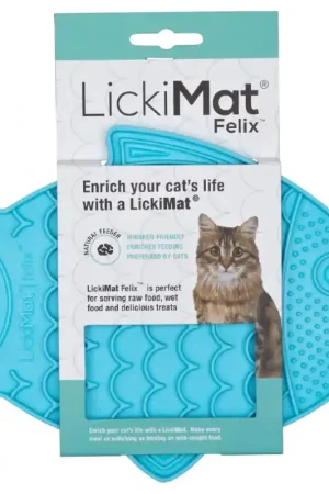 LickiMat Felix Likmat voor katten - Blauw Dagaanbieding