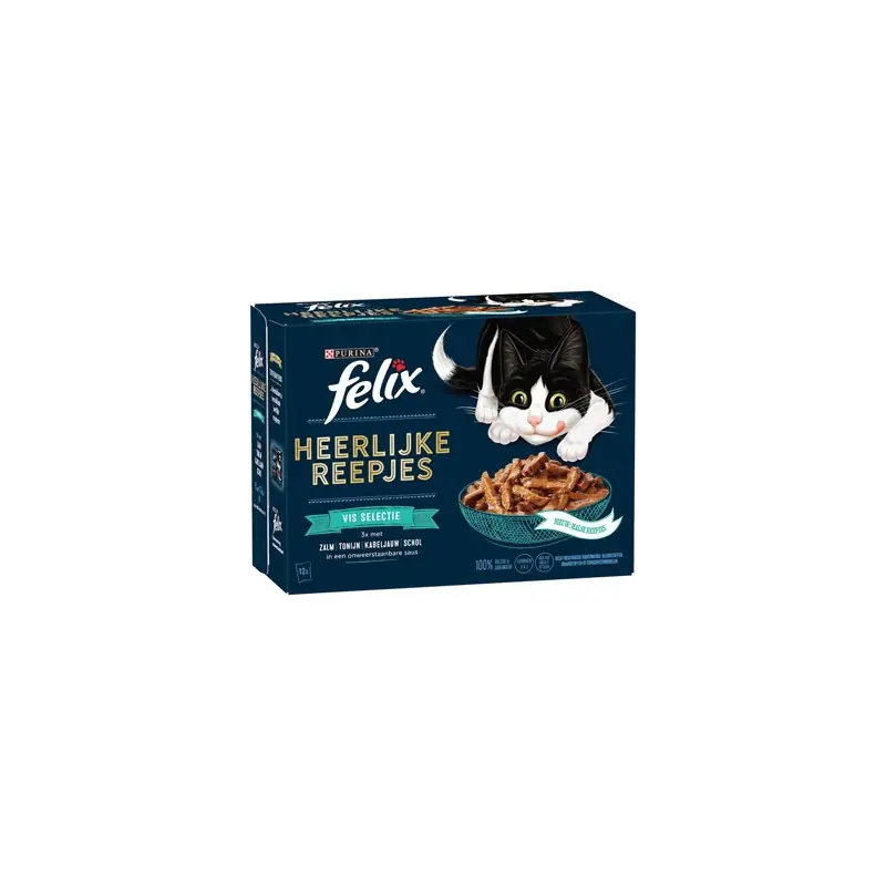 Premium Felix Heerlijke Reepjes Vis Selectie 12 x 80 gram