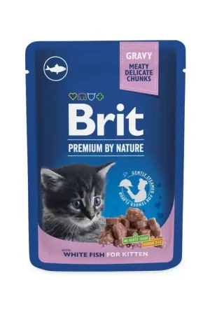 Op = Op Brit Premium by Nature Cat Pouch Kitten White Fish 100 Gram