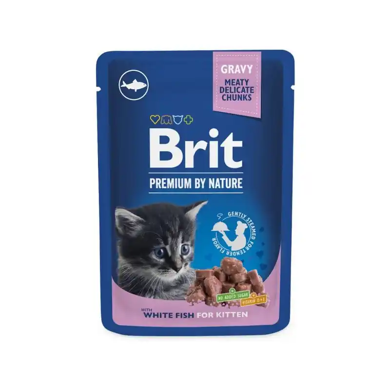 Op = Op Brit Premium by Nature Cat Pouch Kitten White Fish 100 Gram