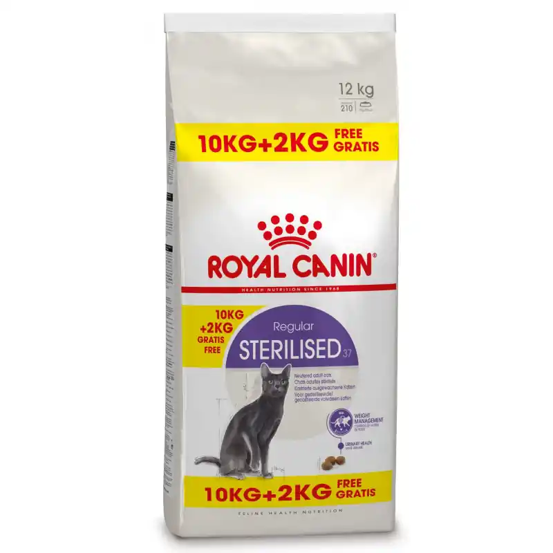 Royal Canin Bonusbag Sterilised 37 10 + 2 kg GRATIS Lage Kosten