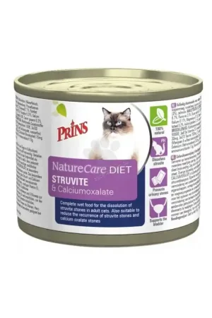 Gecertificeerd Prins Dieetvoer Kat Wet Struvite and Calciumoxalate 200 Gram