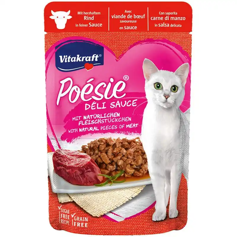 Vitakraft Kat Poesie Delisauce Rund 85 gram Merkproduct