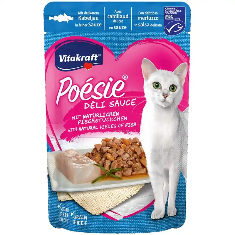Vitakraft Kat Poesie Delisauce Kabeljauw 85 gram Meest Verkocht