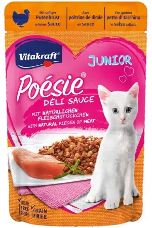 Beperkte Voorraad Vitakraft Kat Poesie Delisauce Kalkoen Junior 85 gram