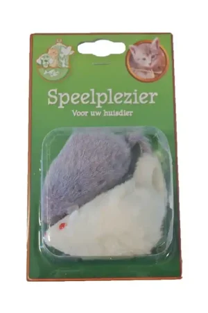 Bestel Nu Boony Kattenspeelgoed Set 2x Bontmuis Grijs Wit 7.5cm