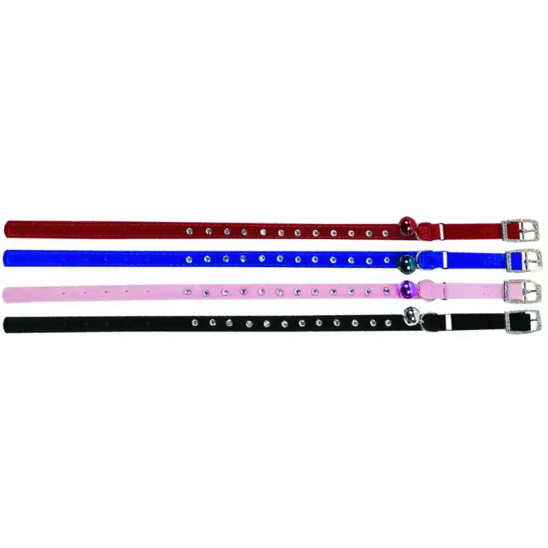 Flamingo Kattenhalsband Velours Diamond Kleur Assorti Aanbieding