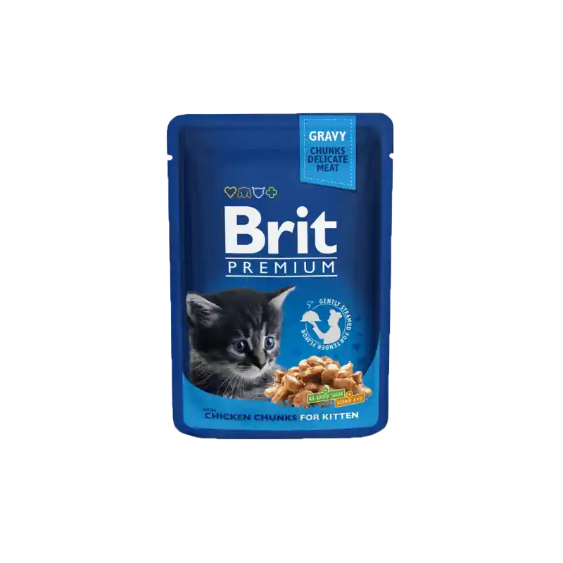 Beperkte Voorraad Brit Premium by Nature Cat Pouch Kitten Chicken Chunks 100 Gram