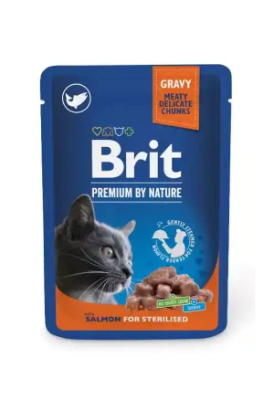 Brit Premium by Nature Cat Pouch Sterilised Salmon 100 Gram Lage Kosten