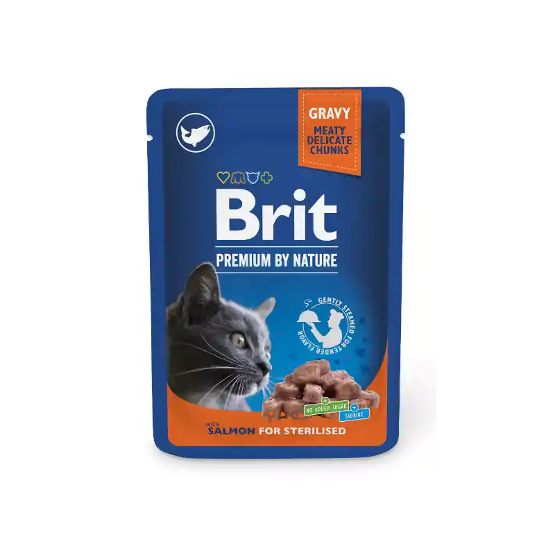 Brit Premium by Nature Cat Pouch Sterilised Salmon 100 Gram Lage Kosten