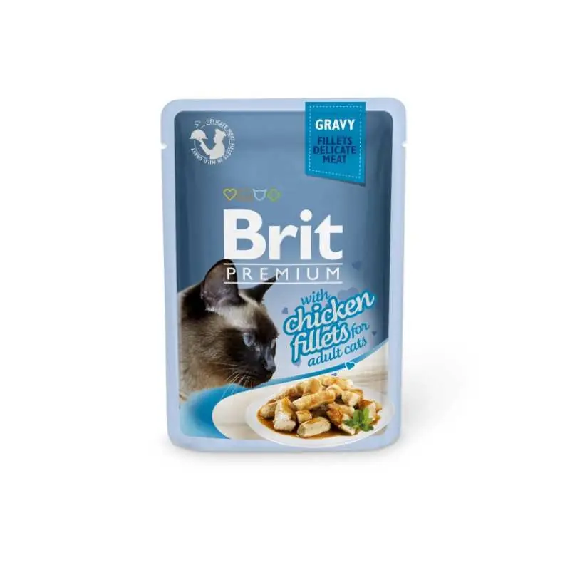 Lage Kosten Brit Premium by Nature Cat Pouch Chicken Fillets in Gravy 100 Gram