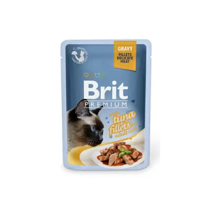 Brit Premium by Nature Cat Pouch Tuna Fillets in Gravy 100 Gram Bestel Nu