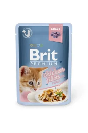 Fabrieksprijs Brit Premium by Nature Cat Pouch Kitten Chicken Fillets in Gravy 100 Gram