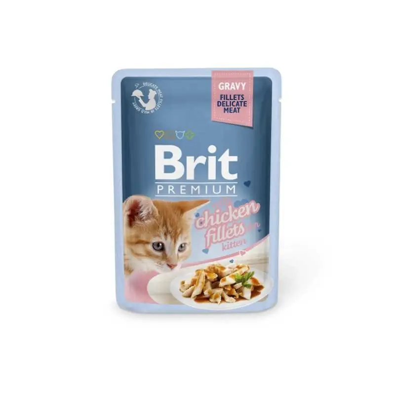 Fabrieksprijs Brit Premium by Nature Cat Pouch Kitten Chicken Fillets in Gravy 100 Gram