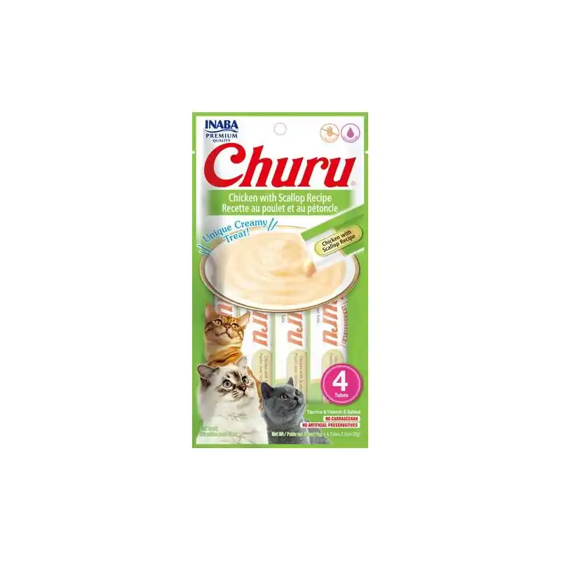 Hoge Kwaliteit Inaba Churu Kip met Sint-jakobsschelp 4X14 GR
