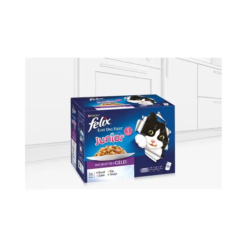 Felix Pouch Elke Dag Feest Kitten 12 x 85 gram Koop Vandaag