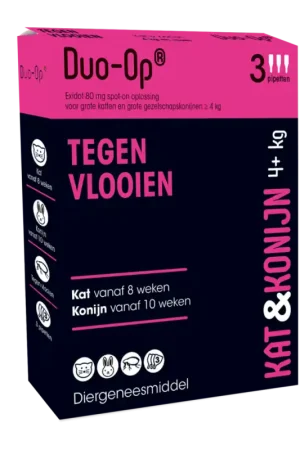 Duo Op Anti- Vlooien Pipetten Kat & Konijn Vanaf 4 kg 3 Pipetten Superprijs