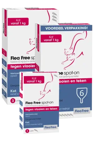 Op = Op Flea Free Spot-on voor Katten 1 Pipet