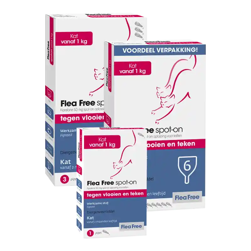 Op = Op Flea Free Spot-on voor Katten 1 Pipet