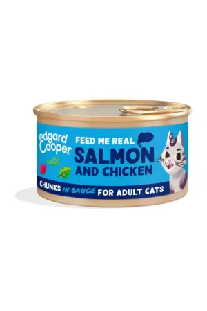 Edgard & Cooper Zalm en Kip Stukjes in Saus 85 gram Express Levering
