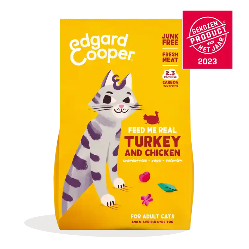 Aanbieding Edgard & Cooper Verse Kalkoen en Kip Kattenvoer 325 gram
