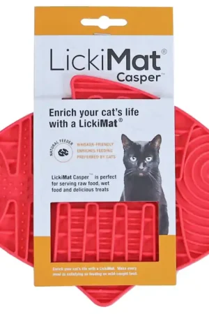 Bestel Nu LickiMat Casper Likmat voor katten - Rood