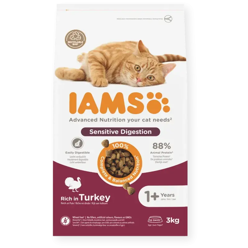 IAMS Kattenvoer Volwassen Sensitive Spijsvertering Kalkoen – 3 kg Koopje