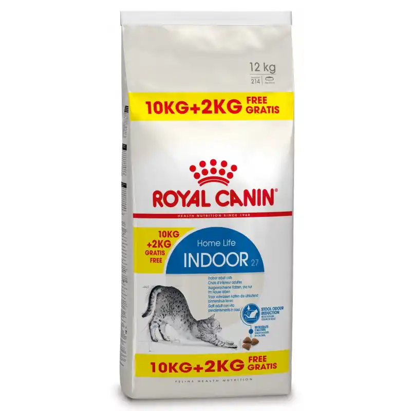 Direct Beschikbaar Royal Canin Bonusbag Indoor 27 10 + 2 kg GRATIS