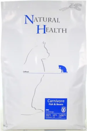 Gratis Retour Natural Health Cat Carnivore Fish & Beans 7,5 kg