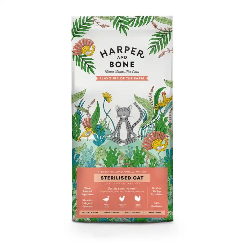 Harper en Bone Adult Kat Flavours of the farm Sterilised 2kg Laatste Kans
