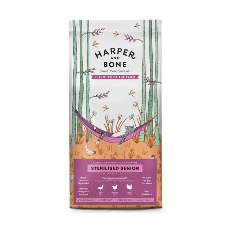 Meest Verkocht Harper en Bone Senior Kat Flavours of the farm Sterilised 2kg