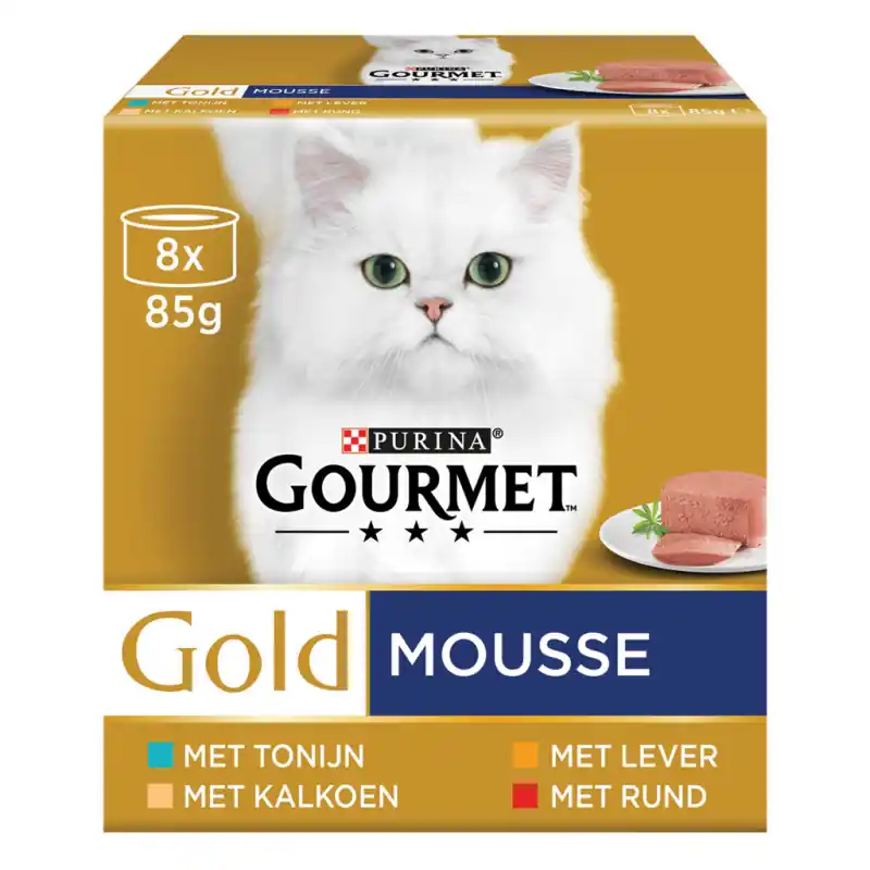 Gourmet Gold Blik Mousse Ton&Lev&Kal&Rnd MP 8 x 85 gr Rechtstreeks Van De Fabrikant