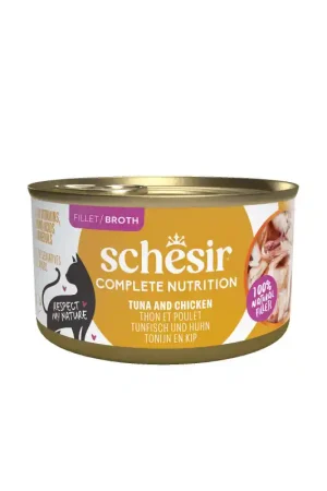 Schesir Complete Nutrition Kat Blik Bouillon Tonijn&Kip 85 gr Superprijs