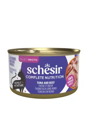 Schesir Complete Nutrition Kat Blik Bouillon Tonijn&Rund 85 gr Bestseller