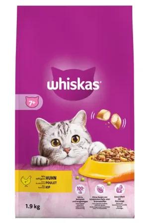 Whiskas - 7+ Senior Kip - Droogvoer - Kattenvoer - 1,9 kg Actieprijs